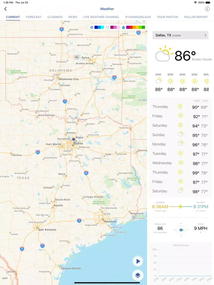 WFAA-North Texas News, Weather iPad 應用截圖