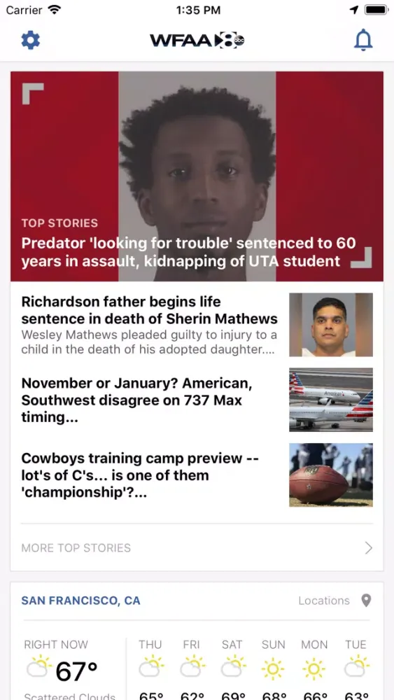 WFAA-North Texas News, Weather應用截圖