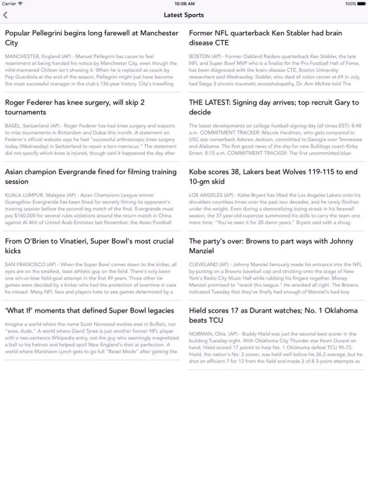 Ảnh chụp màn hình của The Courier Express iPad 