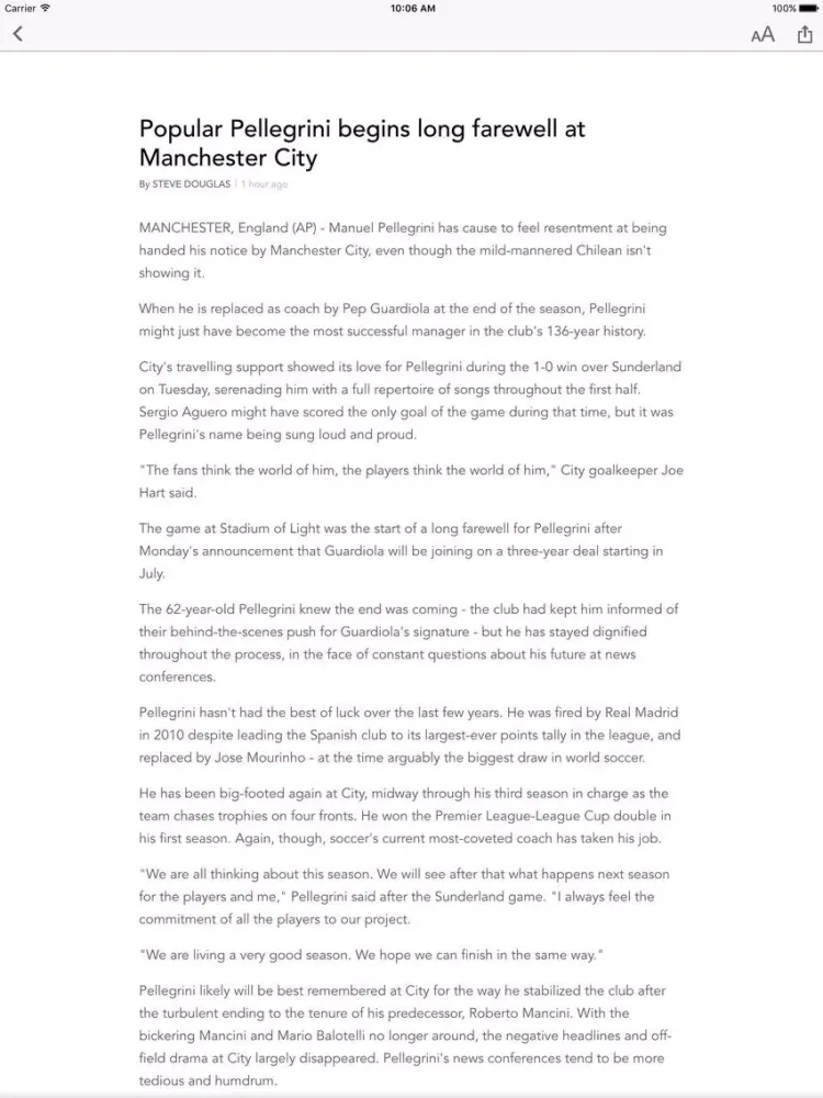 Ảnh chụp màn hình của The Courier Express iPad 