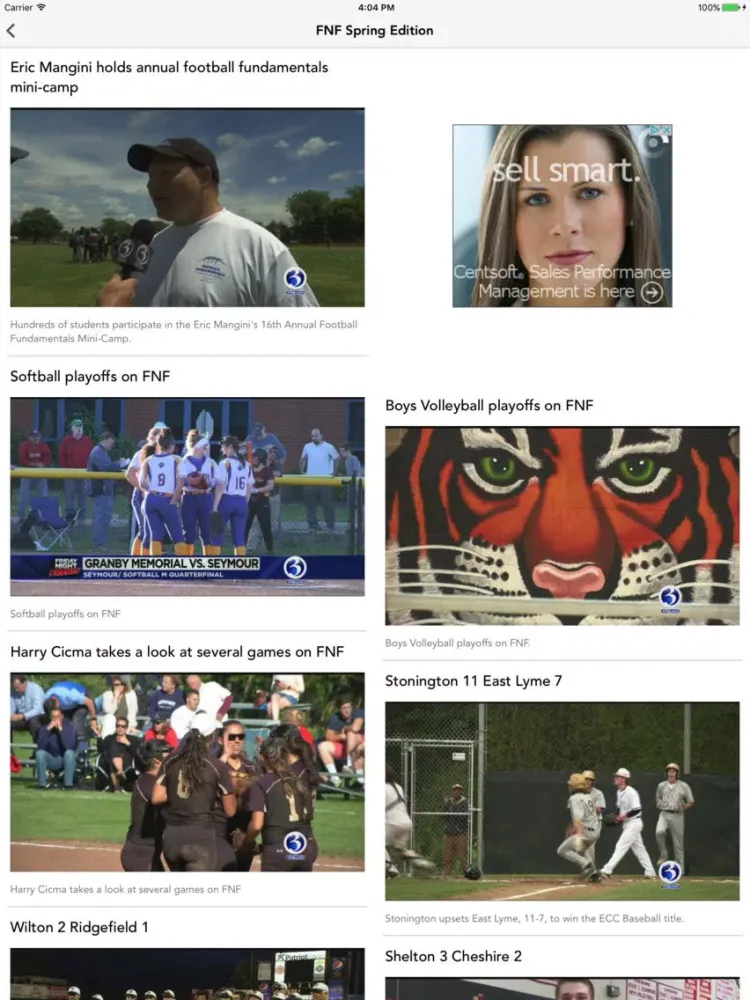 WFSB High School Sports iPad  Screenshots