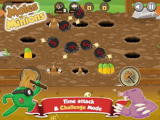 Tangkapan skrin Moles vs Minions iPad 