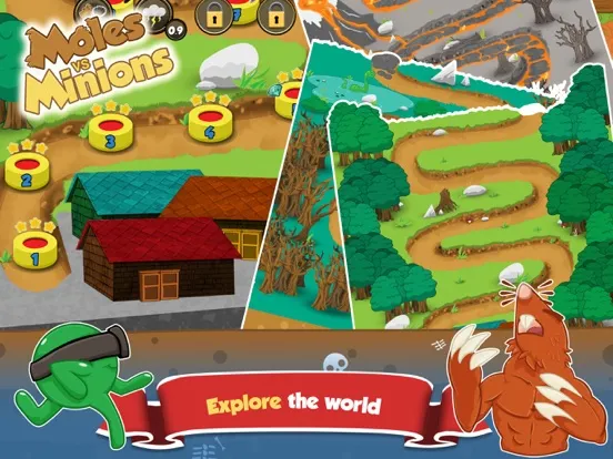 Tangkapan skrin Moles vs Minions iPad 