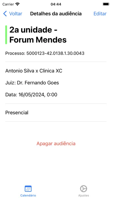 Legal Calendar Screenshots