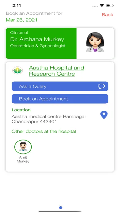 Tangkapan skrin AASTHA HOSPITAL AND RESEARCH