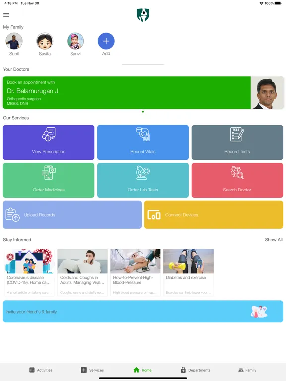 ภาพหน้าจอของ Dr Balas Ortho clinic iPad 