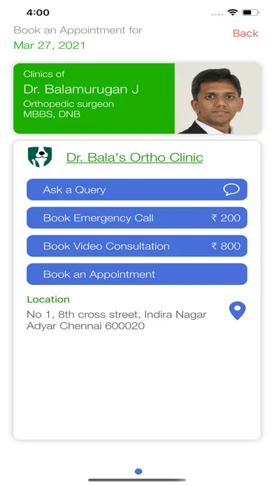 ภาพหน้าจอของ Dr Balas Ortho clinic