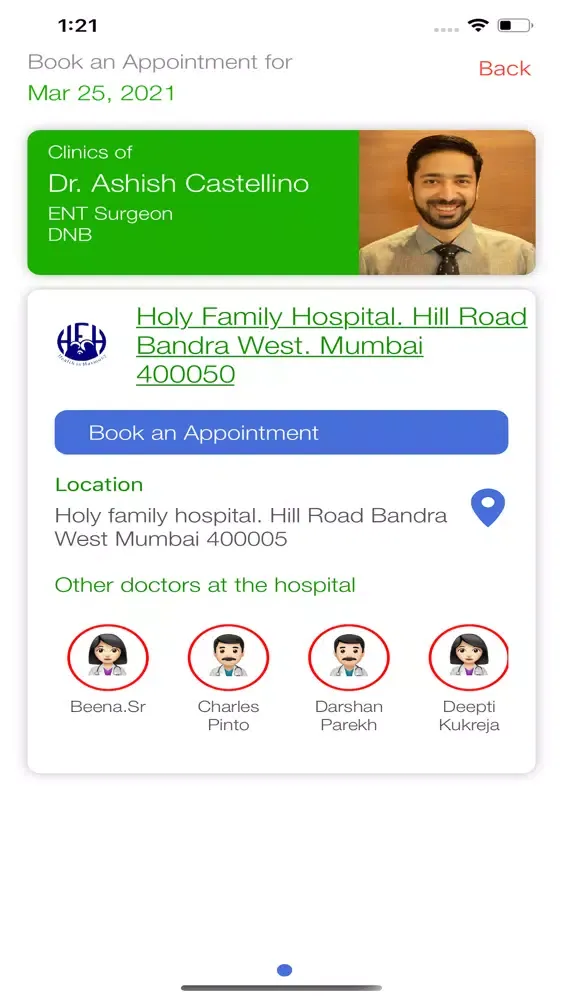 Tangkapan skrin Holy Family Hospital
