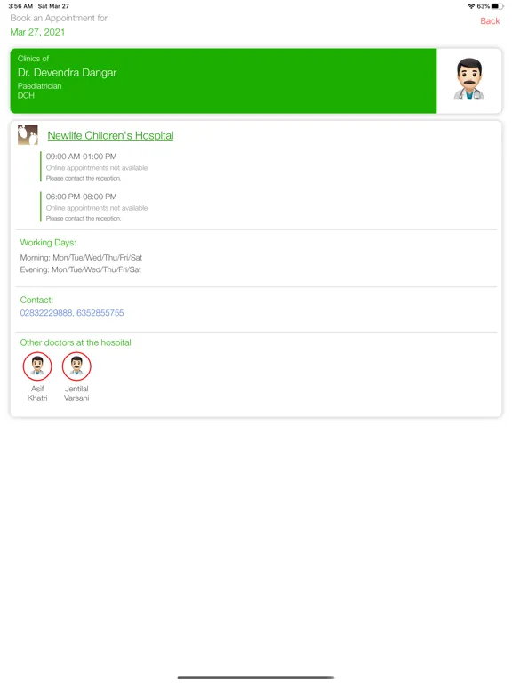 Newlife Hospital iPad  स्क्रीनशॉट