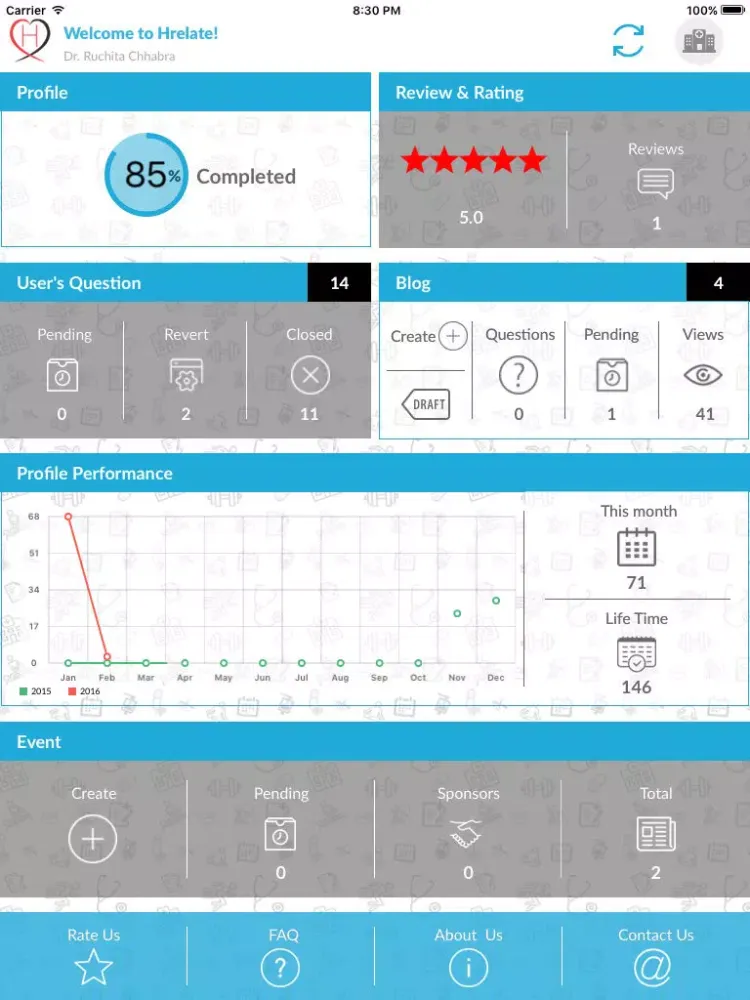 Capturas de tela do Hrelate Profile Management iPad 