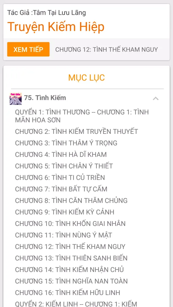 Ảnh chụp màn hình của Tình Kiếm