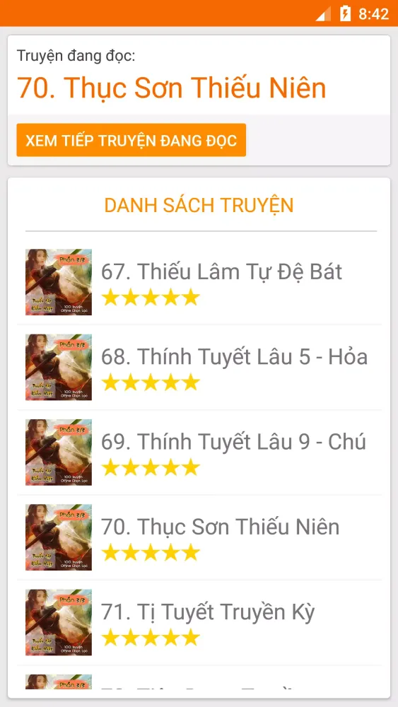 Tuyển tập 100 truyện kiếm hiệp应用截图
