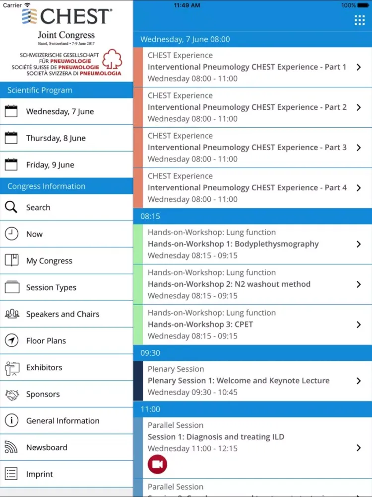Capturas de pantalla de Joint CHEST-SGP Congress 2017 iPad 