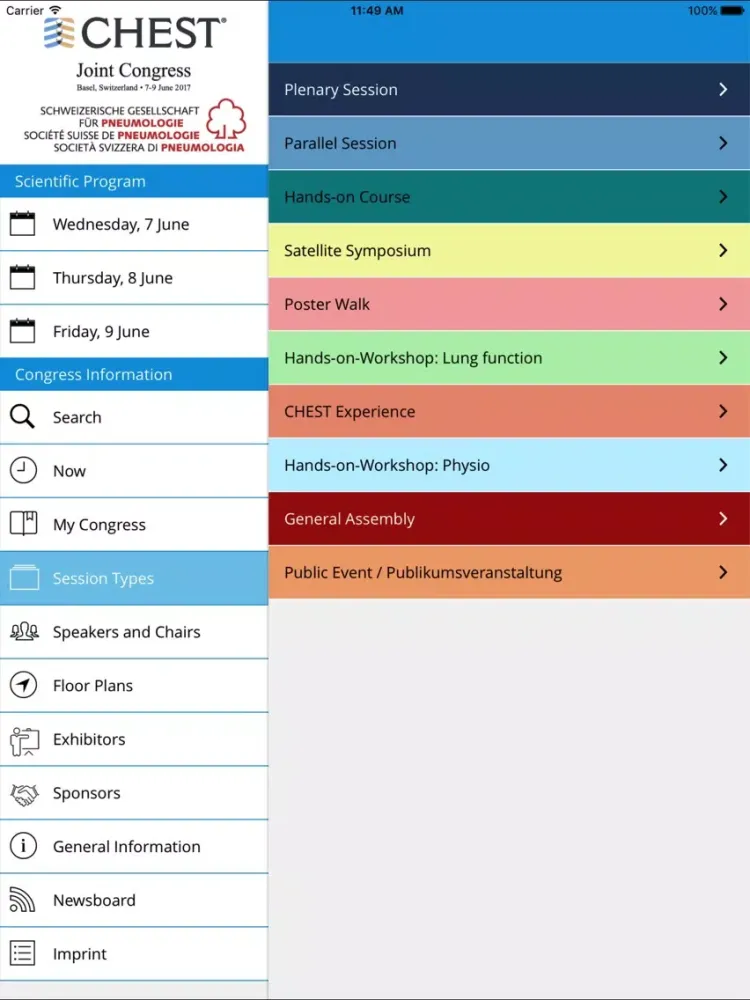 Capturas de pantalla de Joint CHEST-SGP Congress 2017 iPad 