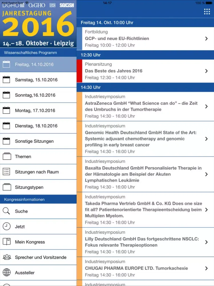 DGHO Kongress 2016 iPad  Screenshots