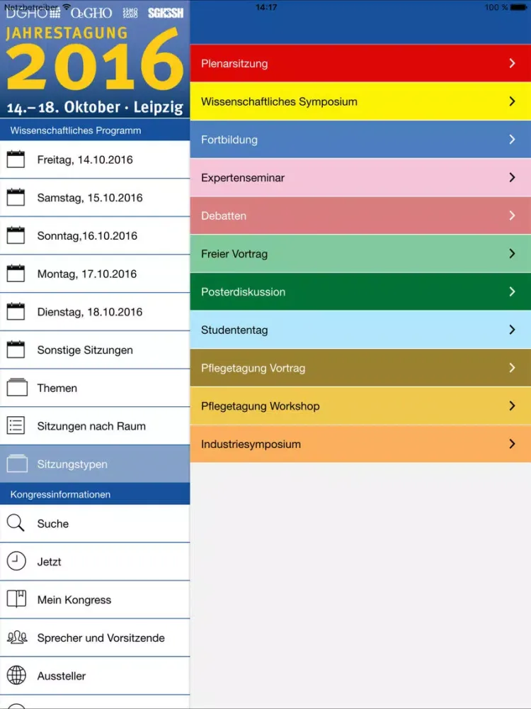 DGHO Kongress 2016 iPad  Screenshots