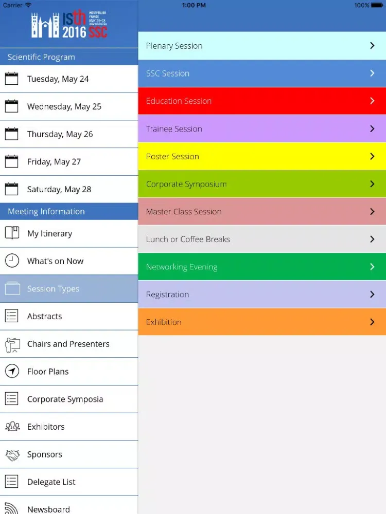 ภาพหน้าจอของ ISTH 2016 iPad 