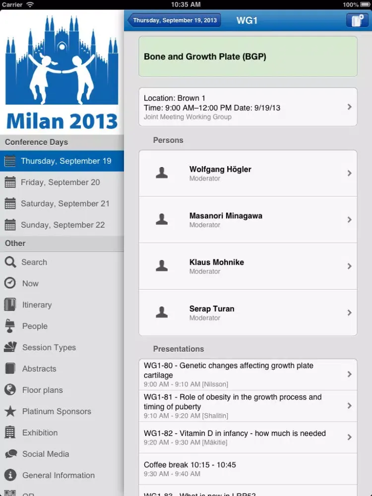 JointMeeting 2013 iPad  Screenshots