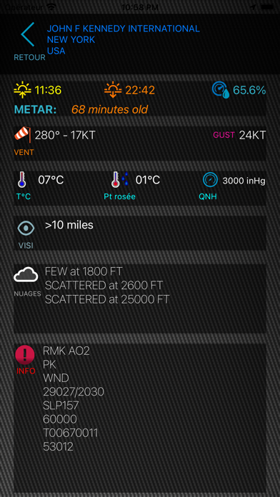 ภาพหน้าจอของ METARWatch