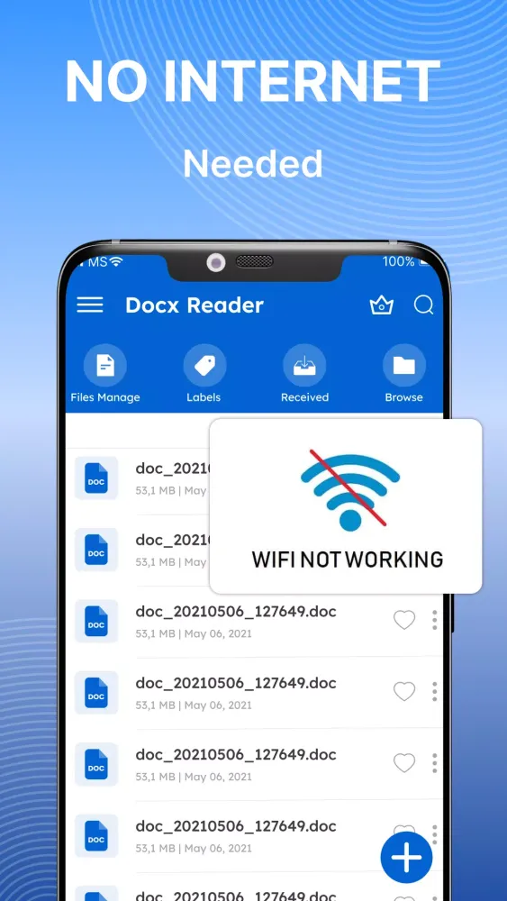 Docx Reader - PDF, Docx, XLSX スクリーンショット