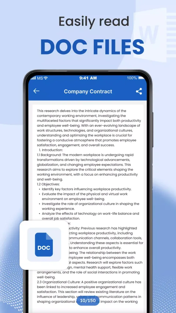 Docx Reader - PDF, Docx, XLSX スクリーンショット