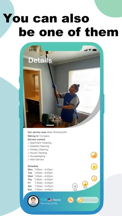 Ảnh chụp màn hình của Live Life - Cleaning Maid App
