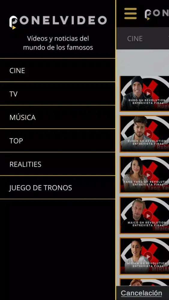 Tangkapan layar Pon El Vídeo