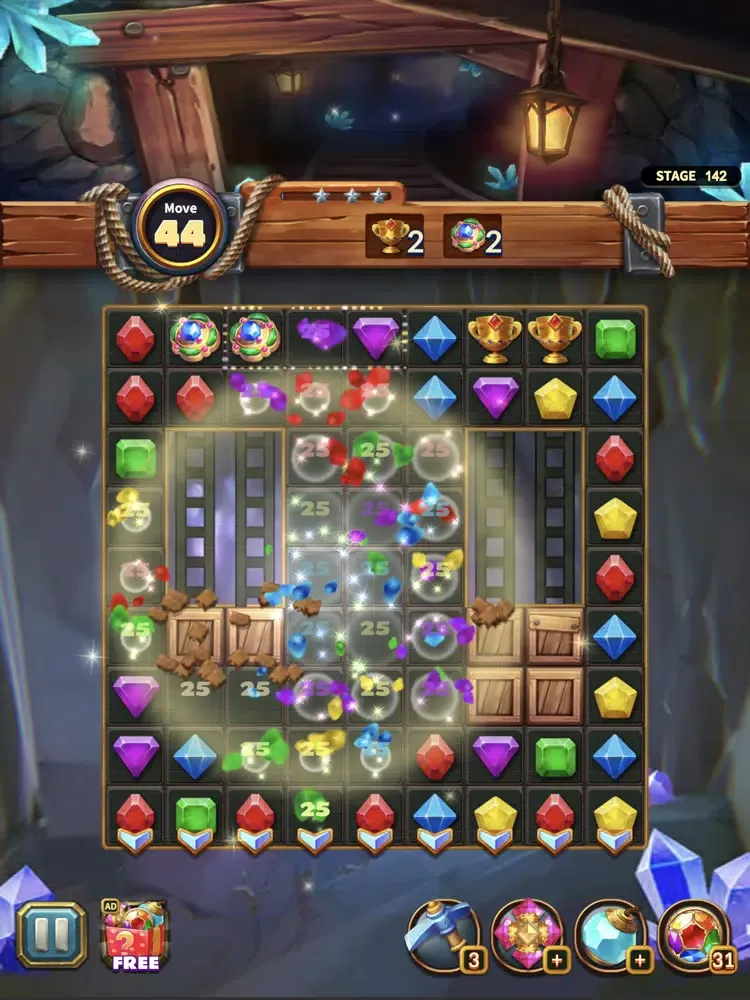 Ảnh chụp màn hình của Jewels Cave Quest Mania iPad 