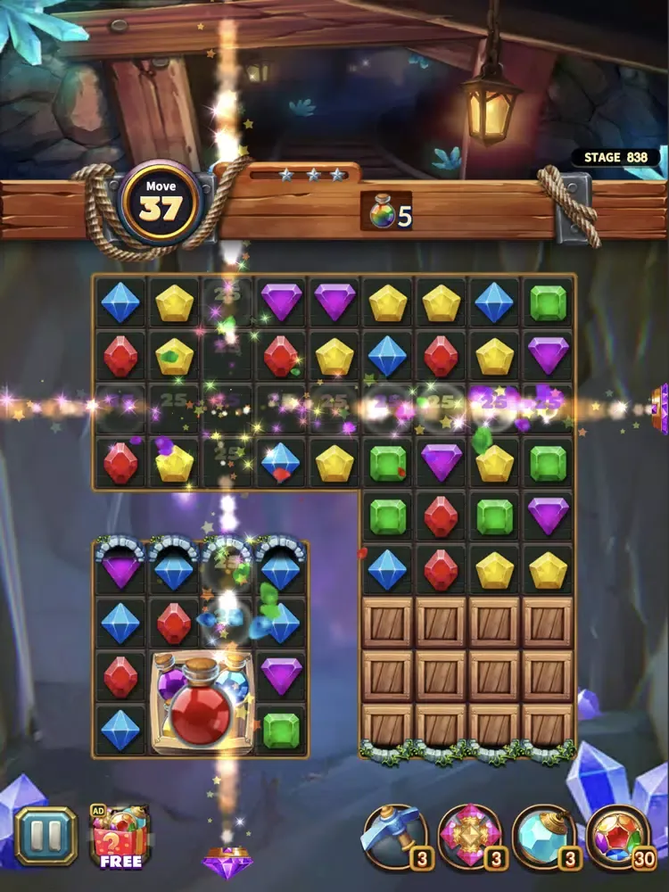Ảnh chụp màn hình của Jewels Cave Quest Mania iPad 