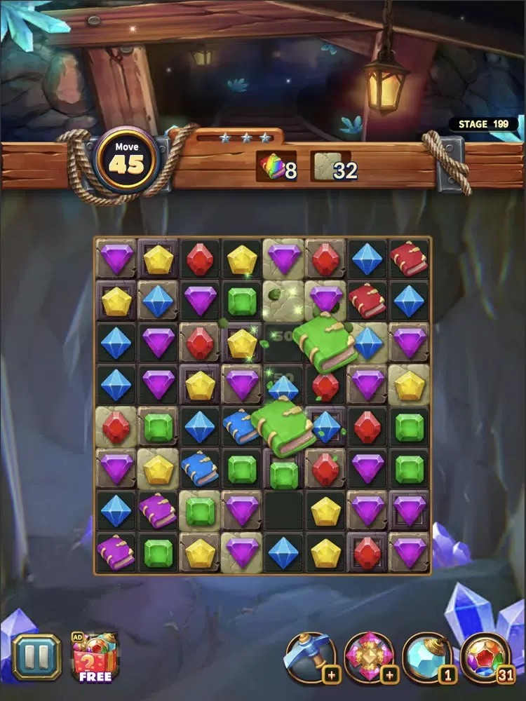 Ảnh chụp màn hình của Jewels Cave Quest Mania iPad 