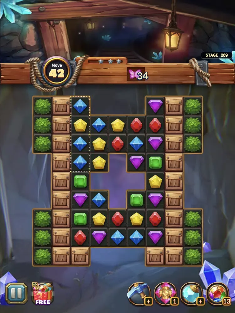 Ảnh chụp màn hình của Jewels Cave Quest Mania iPad 