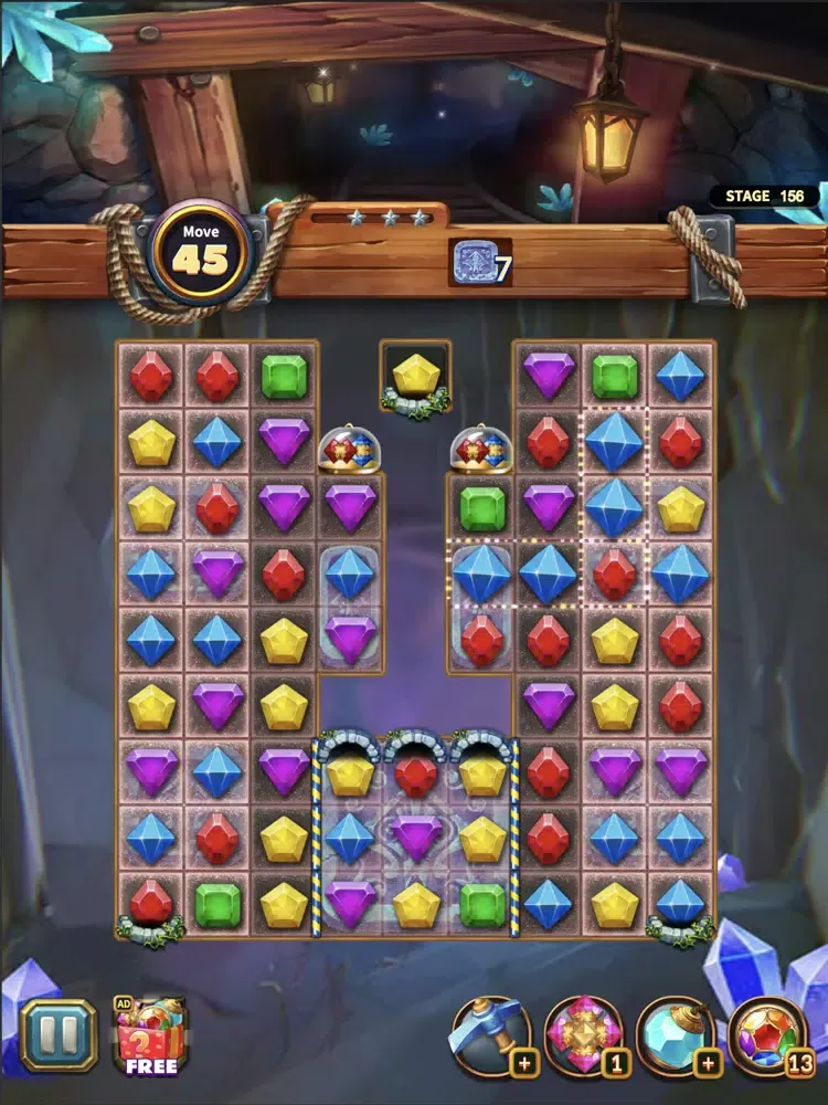Ảnh chụp màn hình của Jewels Cave Quest Mania iPad 