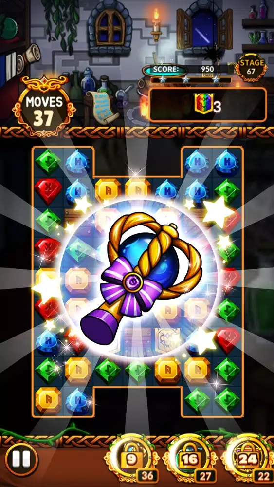 Capturas de tela do Jewels Witch Castle