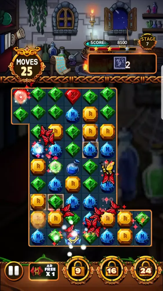 Capturas de tela do Jewels Witch Castle