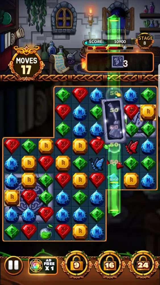 Capturas de tela do Jewels Witch Castle