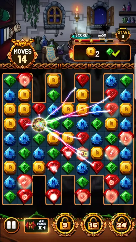 Capturas de tela do Jewels Witch Castle