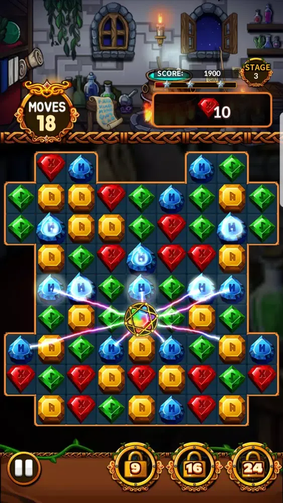 Capturas de tela do Jewels Witch Castle