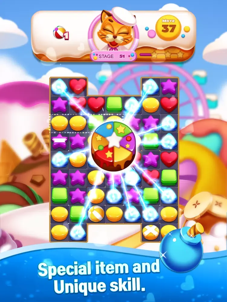 Sweet Cookie World - Match 3 iPad  Screenshots