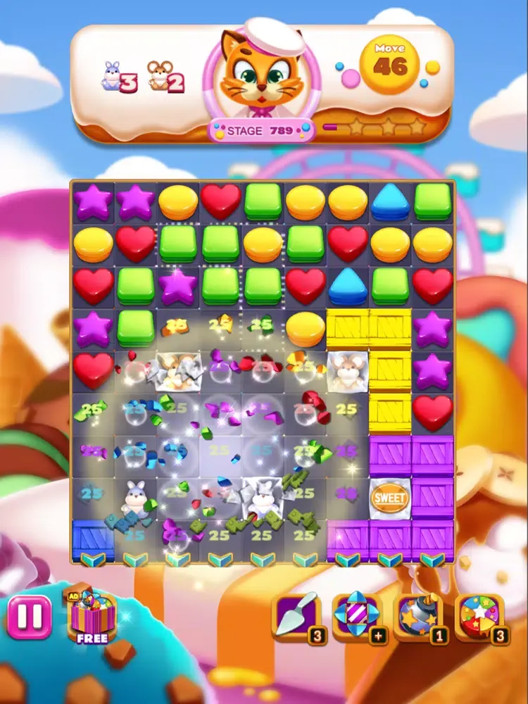Sweet Cookie World - Match 3 iPad  Screenshots
