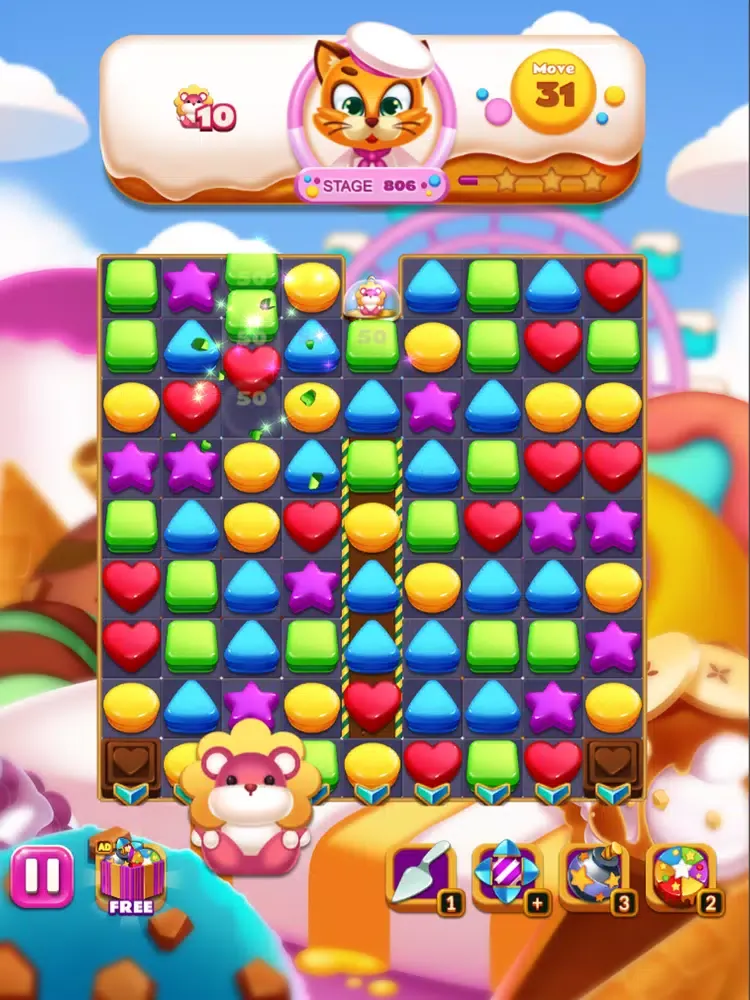 Sweet Cookie World - Match 3 iPad  Screenshots