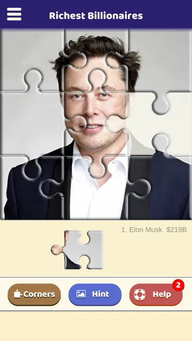 Capturas de tela do Richest Billionaires Puzzle