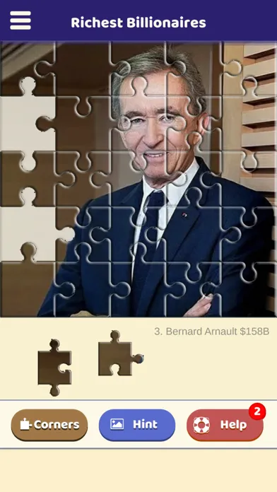 Capturas de tela do Richest Billionaires Puzzle