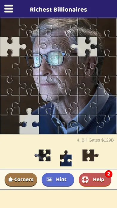 Capturas de tela do Richest Billionaires Puzzle
