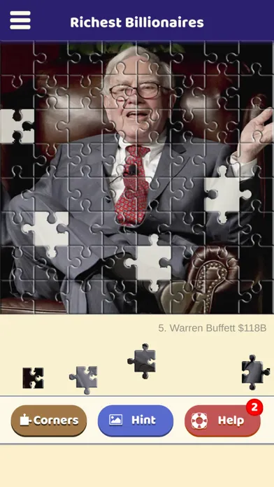 Capturas de tela do Richest Billionaires Puzzle