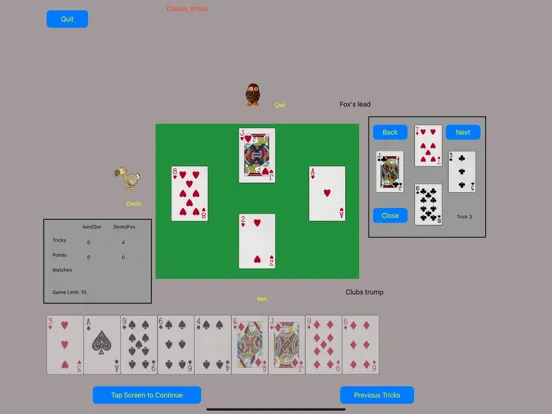 Tangkapan skrin Master Whist iPad 