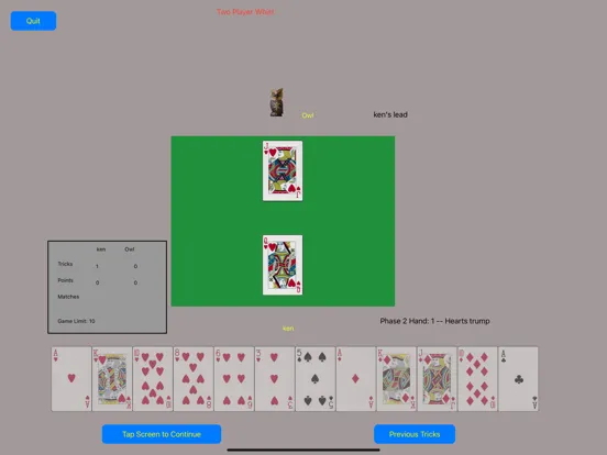 Tangkapan skrin Master Whist iPad 
