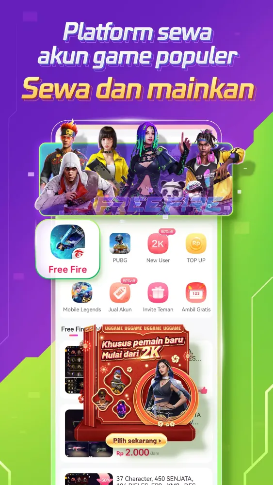 UGGAME - Sewa akun game murah應用截圖