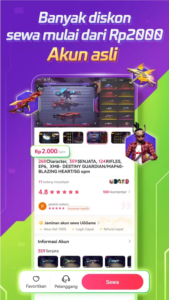 UGGAME - Sewa akun game murah應用截圖