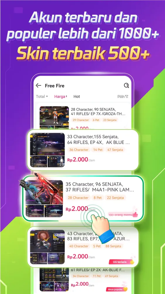 UGGAME - Sewa akun game murah應用截圖