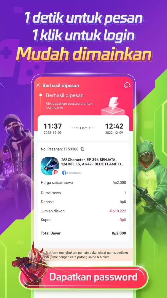 UGGAME - Sewa akun game murah應用截圖